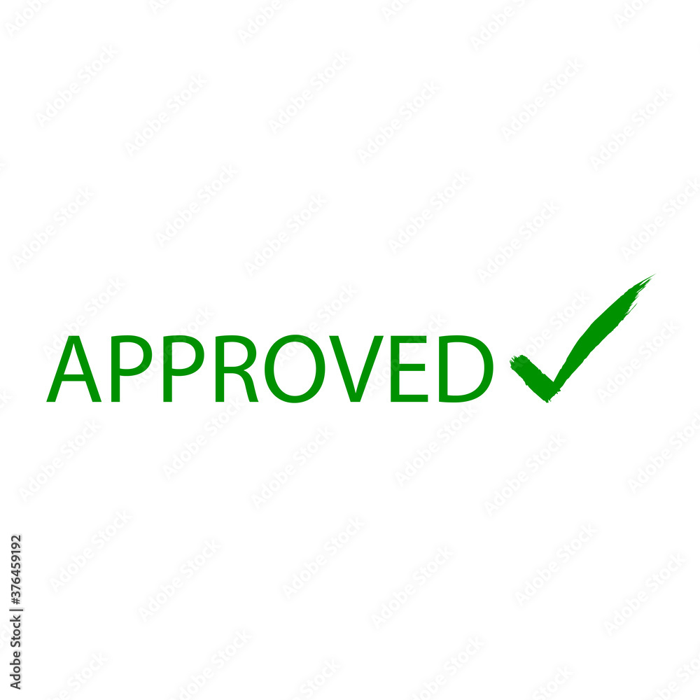Icon lettering approved in a broken frame. Vector illustration eps 10 Icon lettering approved in a broken frame. Vector illustration eps 10