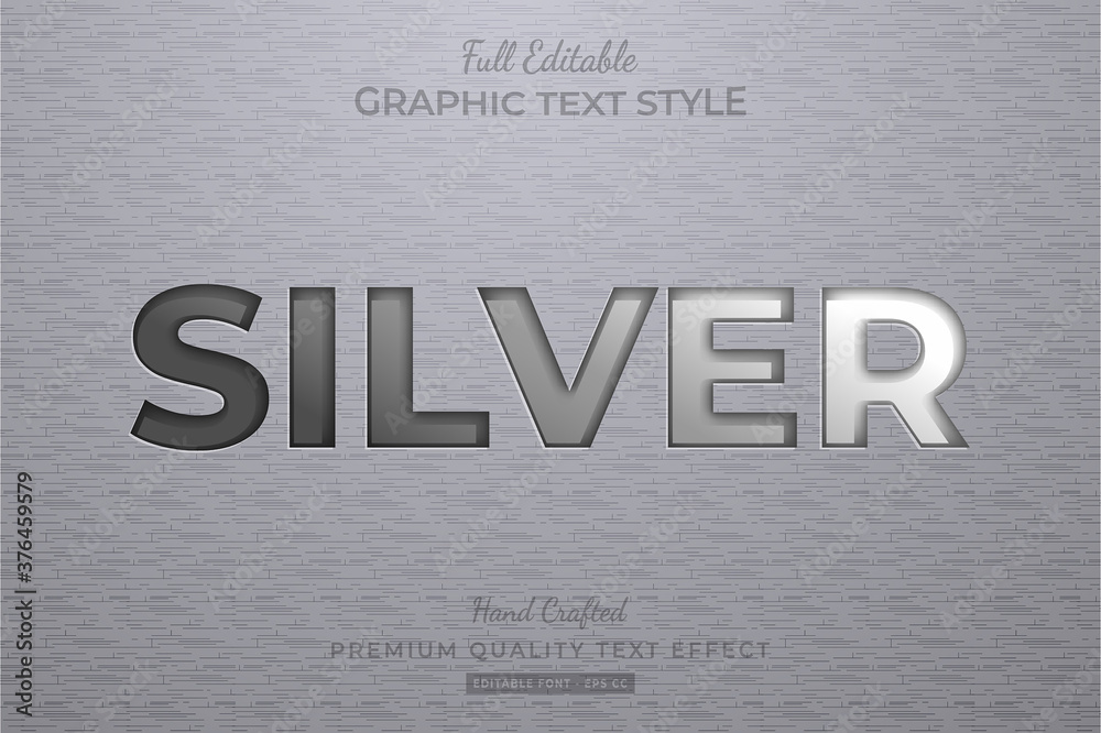 Silver Editable Text Style Effect Premium