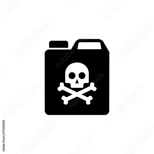 Black canister icon and skull and crossbones sign. Vector illustration eps 10