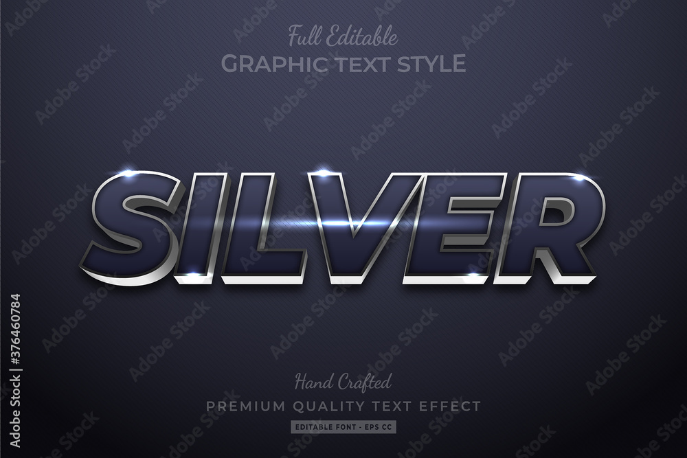 Silver Elegant Editable 3D Text Style Effect Premium