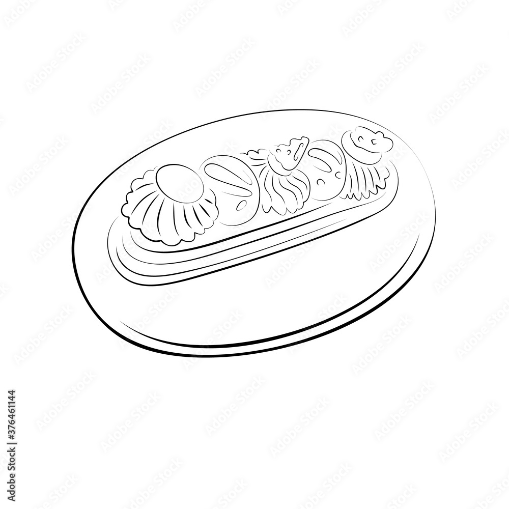 linear sketch eclair icon linear sketch eclair icon