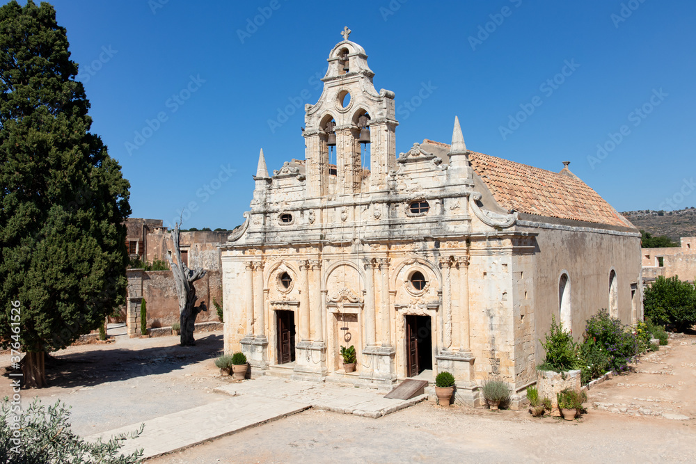 The historic monastery church in the famous Arkadi Monastery on the island of Crete