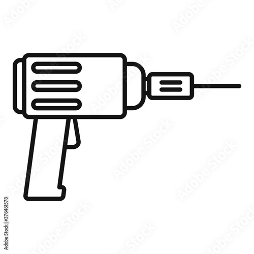 Tiler electric drill icon. Outline tiler electric drill vector icon for web design isolated on white background