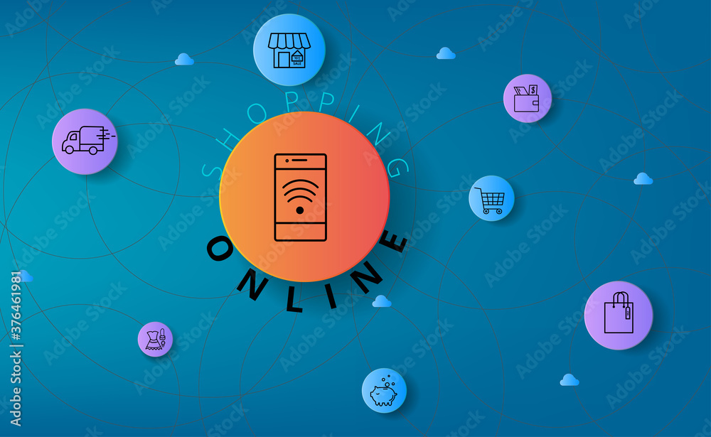 Naklejka premium Online shopping concept