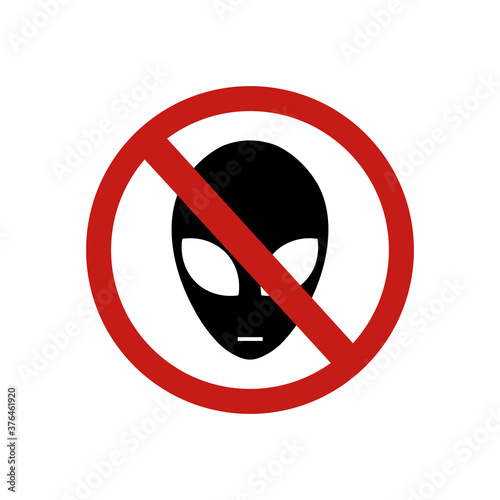 icon forbidden alien sign. Vector illustration eps 10