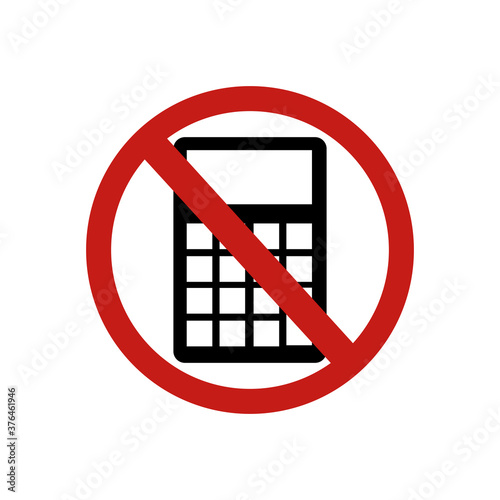 icon forbidden calculator sign. Vector illustration eps 10
