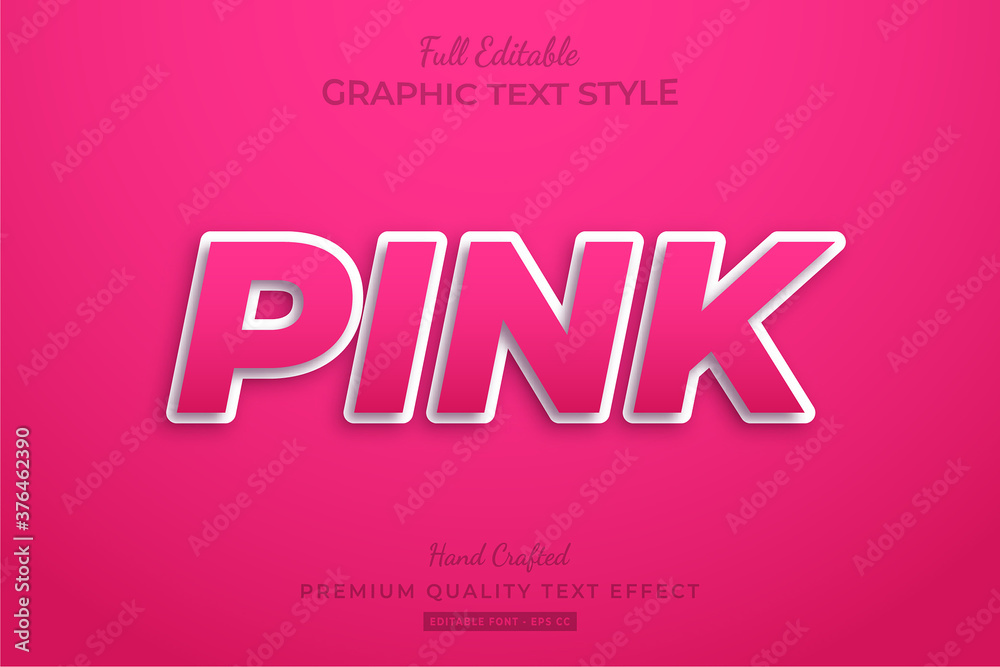 Pink Editable 3D Text Style Effect Premium