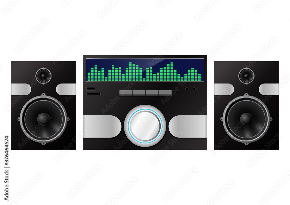 Home audio system isolated on white. Home audio system isolated on white.