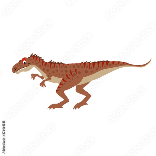 Cartoon Allosaurus. Flat simple style carnivore dinosaur. Jurassic world predator animal. Vector illustration for kid education or party design elements. Isolated on white background. © Sketch Master