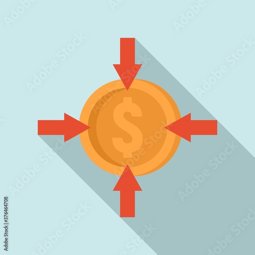 Crowdfunding money convert icon. Flat illustration of crowdfunding money convert vector icon for web design
