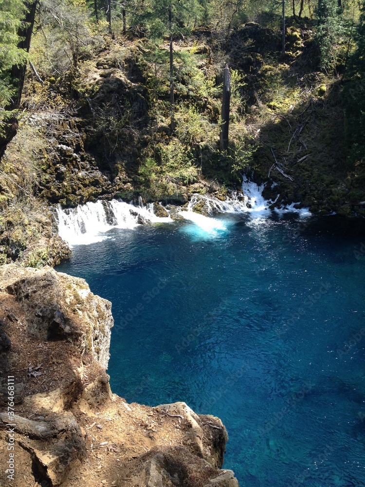 Waterfall into Blue Pool in the Cascades