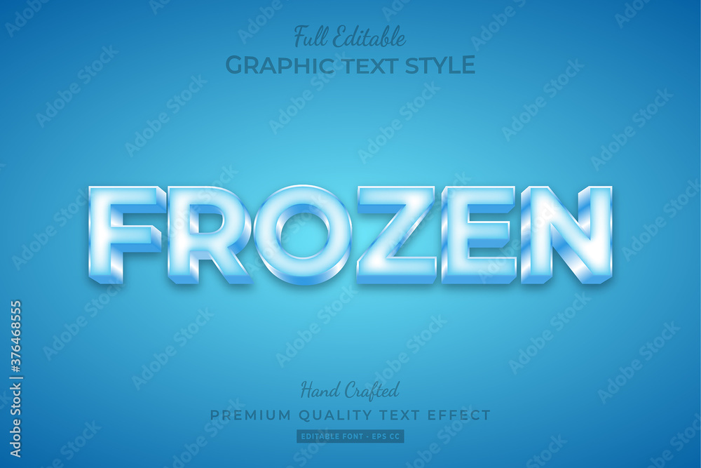 Frozen Editable 3D Text Style Effect Premium