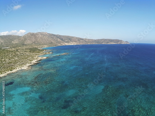 Drone view of Elafonisi beach  Crete  Greece