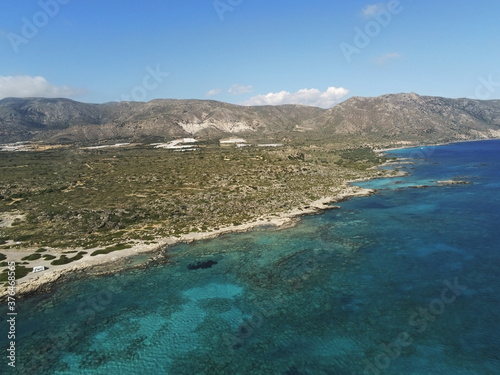 Drone view of Elafonisi beach  Crete  Greece