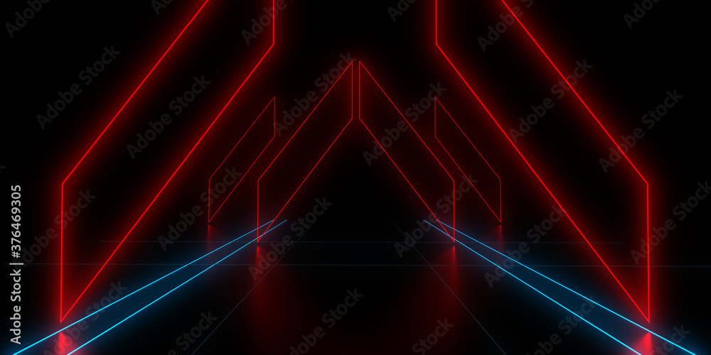 3D abstract background with neon lights. 3d illustration 3D abstract background with neon lights. 3d illustration