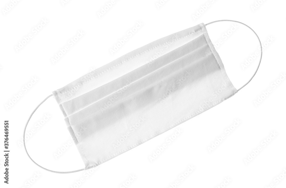 Homemade protective face mask isolated on white Homemade protective face mask isolated on white