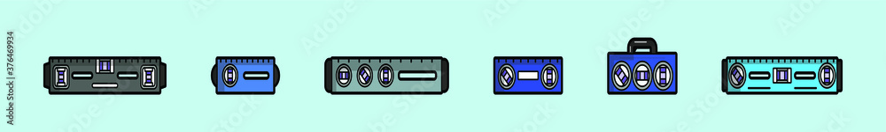 set of level tools cartoon icon design template with various models. vector illustration set of level tools cartoon icon design template with various models. vector illustration