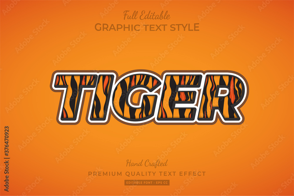 Tiger Editable 3D Text Style Effect Premium Tiger Editable 3D Text Style Effect Premium