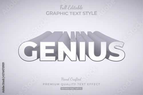 Genius Long Shadow Editable 3D Text Style Effect Premium