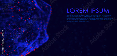 Global network connection. Globe with dots and lines. Scattered points and lines composed of spheres.