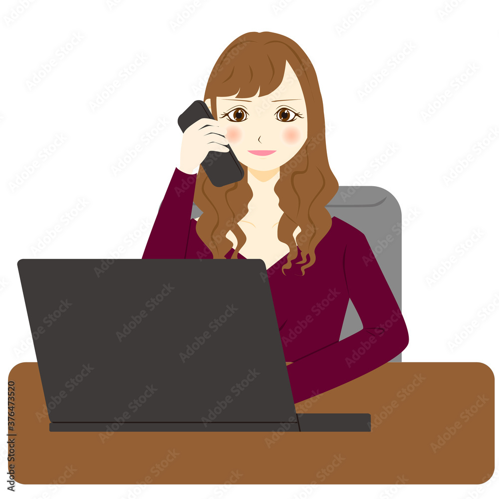 パソコン 女性 電話 スマートフォン パソコン 女性 電話 スマートフォン