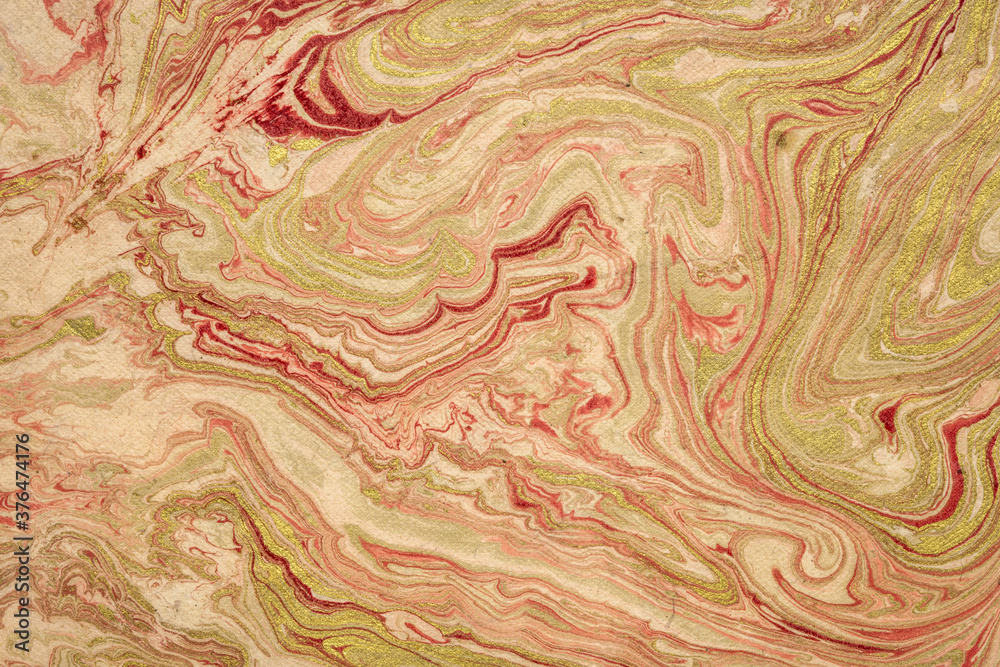 background of gold and red Nepalese lokta paper Inspired from the grain of texture in granite stone