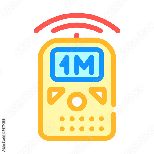 ultrasonic ruler measuring equipment color icon vector illustration