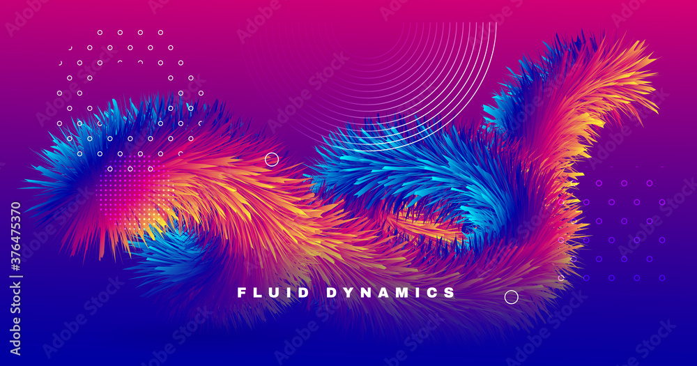 Fluid Abstract. Neon Dynamic Pattern. Liquid 