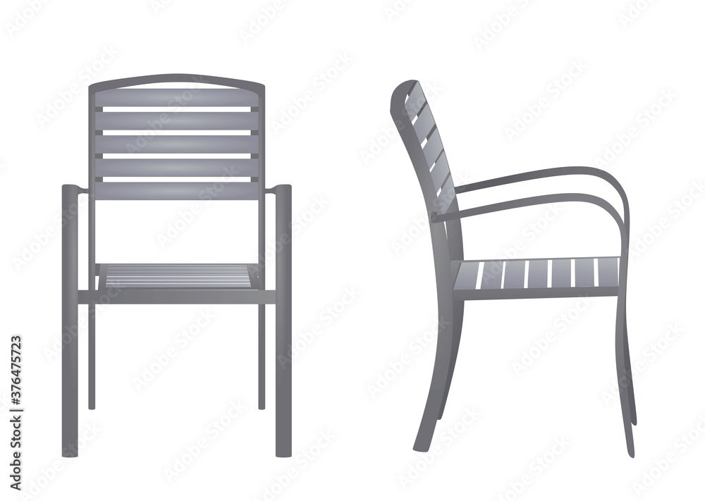 Outdoor wooden chair. vector illustration Outdoor wooden chair. vector illustration