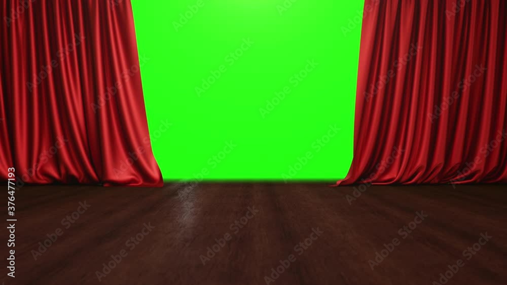 Open and close luxure red silk, curtain decoration design. Curtains theater stage. Red Stage Curtain for theater or opera scene backdrop. Mockup for your design project, 3D animation with alpha chanel