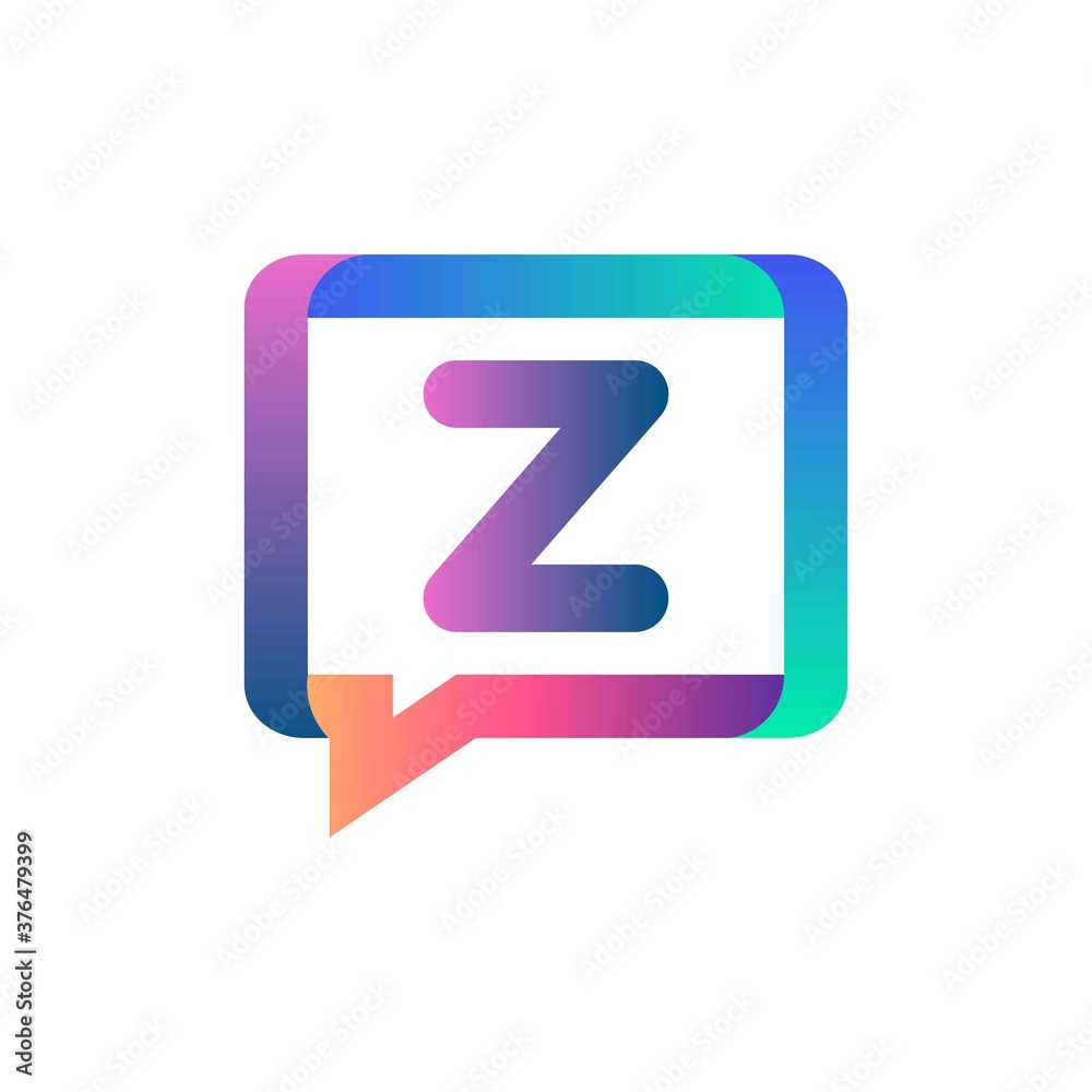 z letter colorful on rectangle chat icon logo.z chat logo minimalist template using modern and gradient style.z letter logo.z letter chat logo z letter colorful on rectangle chat icon logo.z chat logo minimalist template using modern and gradient style.z letter logo.z letter chat logo