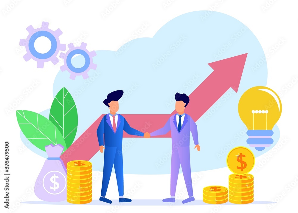 Illustration vector graphic cartoon character of business cooperation Illustration vector graphic cartoon character of business cooperation