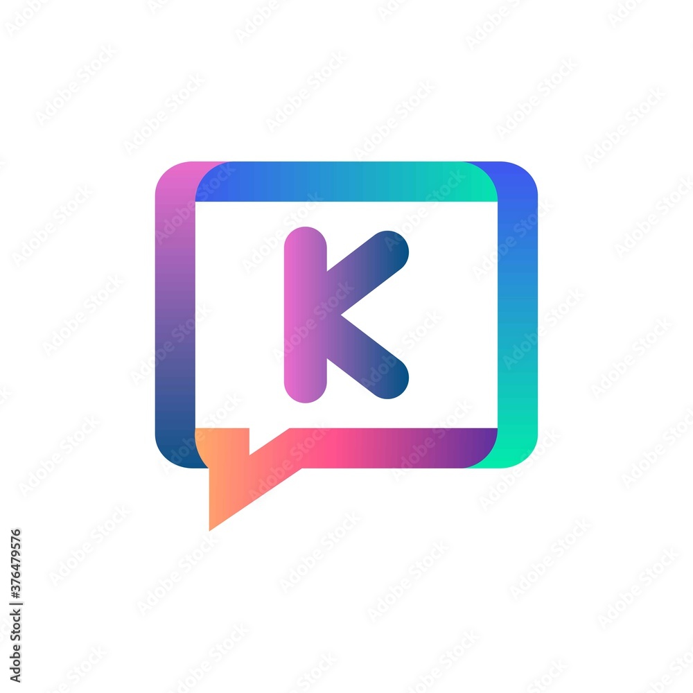 k letter colorful on rectangle chat icon logo.k chat logo minimalist template using modern and gradient style.k letter logo.k letter chat logo k letter colorful on rectangle chat icon logo.k chat logo minimalist template using modern and gradient style.k letter logo.k letter chat logo