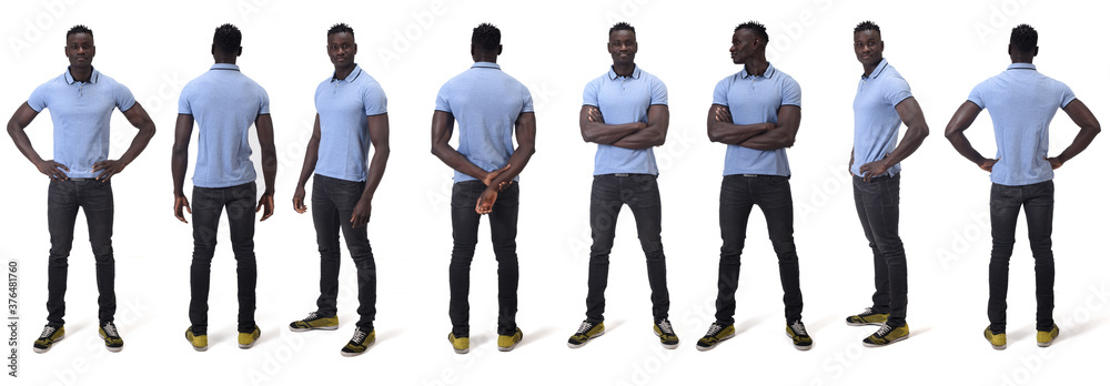 full portrait of a man standing in various poses Stock Photo | Adobe Stock