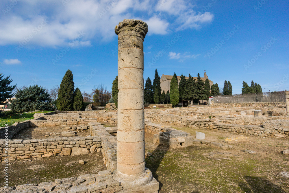 theather, Roman city of Pollentia, Republican era, 123 BC, founded by Quintus Caecilius Metellus, Alcudia, Mallorca, Balearic islands, Spain