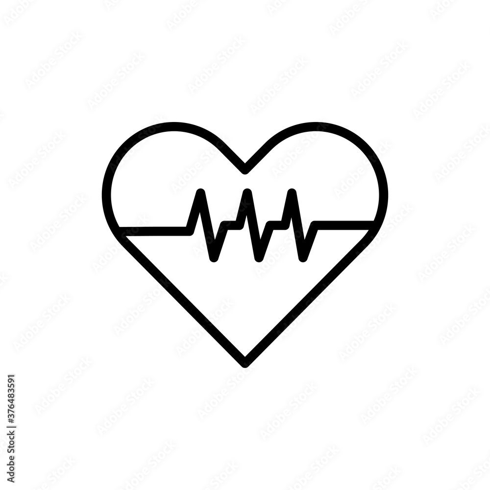 Heart beat black vector icon Heart beat black vector icon