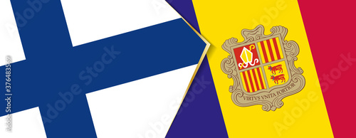 Finland and Andorra flags, two vector flags.