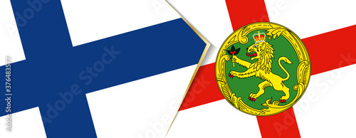 Finland and Alderney flags, two vector flags.