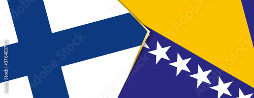 Finland and Bosnia and Herzegovina flags, two vector flags.