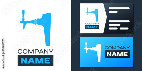Logotype Beer tap icon isolated on white background. Logo design template element. Vector.