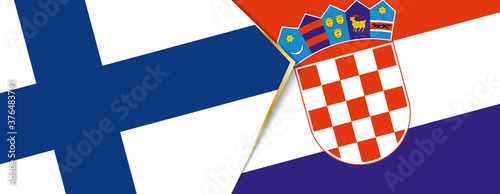 Finland and Croatia flags, two vector flags.