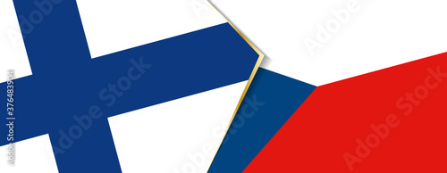 Finland and Czech Republic flags, two vector flags.