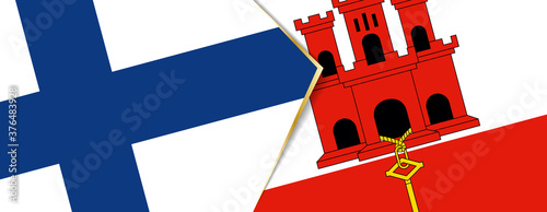Finland and Gibraltar flags, two vector flags.