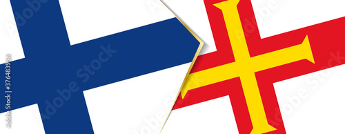 Finland and Guernsey flags, two vector flags.
