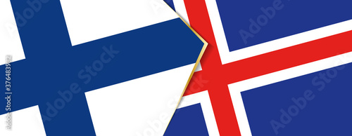 Finland and Iceland flags, two vector flags.