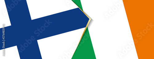 Finland and Ireland flags, two vector flags.