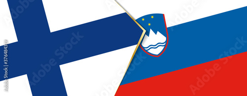 Finland and Slovenia flags, two vector flags.