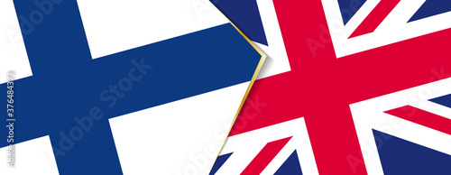 Finland and United Kingdom flags, two vector flags.