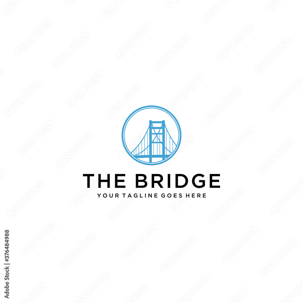 Creative modern bridge construction logo template vector icon