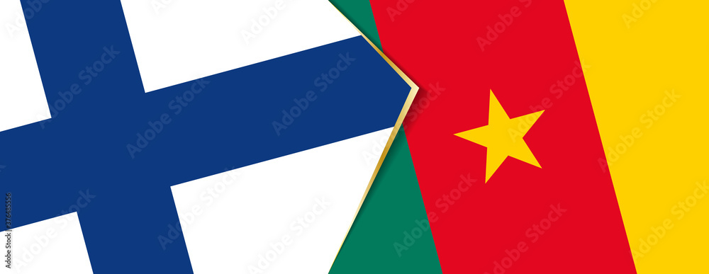 Finland and Cameroon flags, two vector flags. Finland and Cameroon flags, two vector flags.